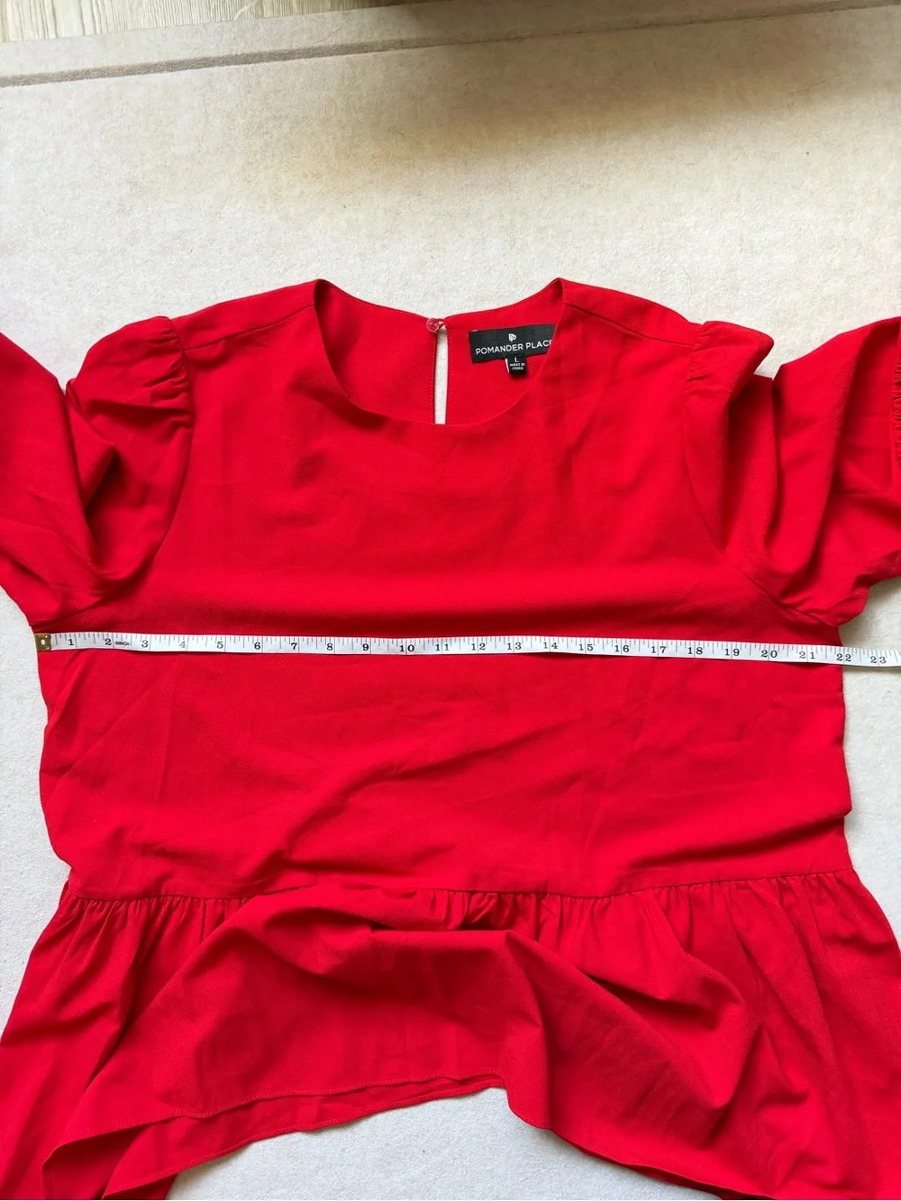 NWOT Pomander Place Carlota Peplum Blouse Top Size L